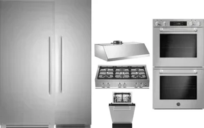 6 Piece Package Includes Refrigerator, Freezer, Cooktop, Wall Oven, Hood And Dishwasher