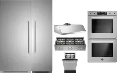 6 Piece Package Includes Refrigerator, Freezer, Cooktop, Wall Oven, Hood And Dishwasher