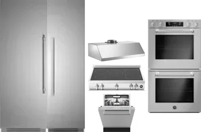 6 Piece Package Includes Refrigerator, Freezer, Cooktop, Wall Oven, Hood And Dishwasher