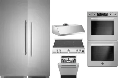 6 Piece Package Includes Refrigerator, Freezer, Cooktop, Wall Oven, Hood And Dishwasher