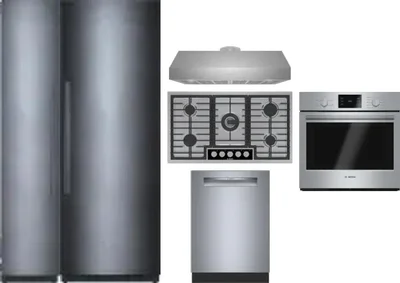 6 Piece Package Includes Refrigerator, Freezer, Cooktop, Wall Oven, Hood And Dishwasher
