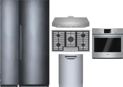 6 Piece Package Includes Refrigerator, Freezer, Cooktop, Wall Oven, Hood And Dishwasher