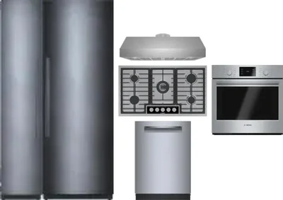 6 Piece Package Includes Refrigerator, Freezer, Cooktop, Wall Oven, Hood And Dishwasher