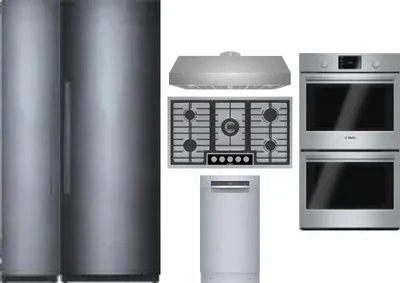6 Piece Package Includes Refrigerator, Freezer, Cooktop, Wall Oven, Hood And Dishwasher