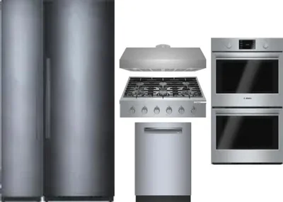 6 Piece Package Includes Refrigerator, Freezer, Cooktop, Wall Oven, Hood And Dishwasher