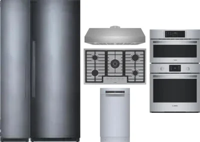 6 Piece Package Includes Refrigerator, Freezer, Cooktop, Wall Oven, Hood And Dishwasher