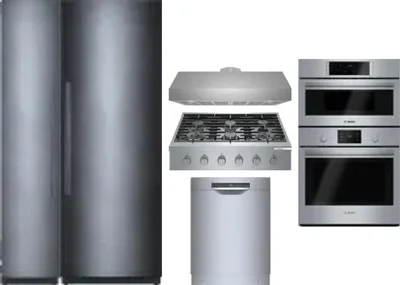6 Piece Package Includes Refrigerator, Freezer, Cooktop, Wall Oven, Hood And Dishwasher
