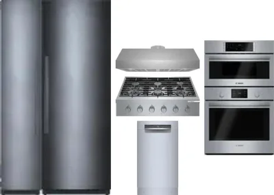 6 Piece Package Includes Refrigerator, Freezer, Cooktop, Wall Oven, Hood And Dishwasher
