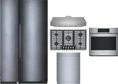 6 Piece Package Includes Refrigerator, Freezer, Cooktop, Wall Oven, Hood And Dishwasher