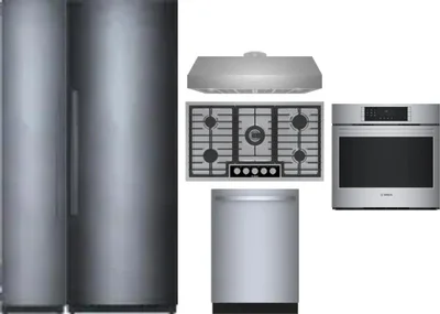 6 Piece Package Includes Refrigerator, Freezer, Cooktop, Wall Oven, Hood And Dishwasher