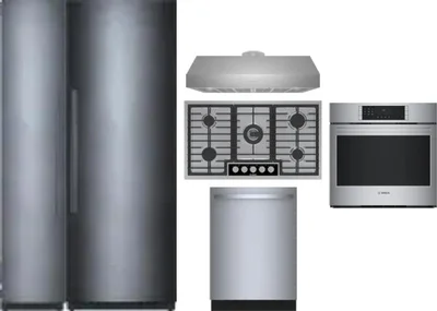 6 Piece Package Includes Refrigerator, Freezer, Cooktop, Wall Oven, Hood And Dishwasher
