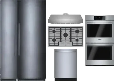 6 Piece Package Includes Refrigerator, Freezer, Cooktop, Wall Oven, Hood And Dishwasher