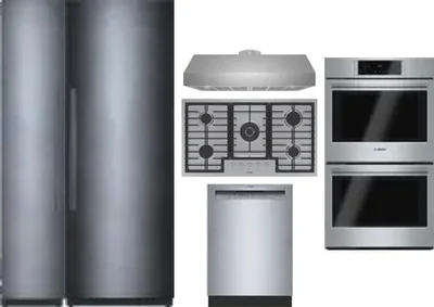 6 Piece Package Includes Refrigerator, Freezer, Cooktop, Wall Oven, Hood And Dishwasher