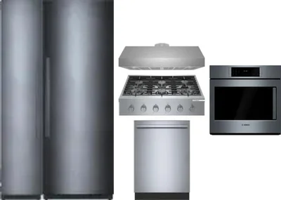 6 Piece Package Includes Refrigerator, Freezer, Cooktop, Wall Oven, Hood And Dishwasher