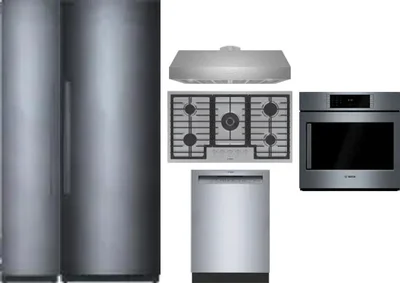 6 Piece Package Includes Refrigerator, Freezer, Cooktop, Wall Oven, Hood And Dishwasher