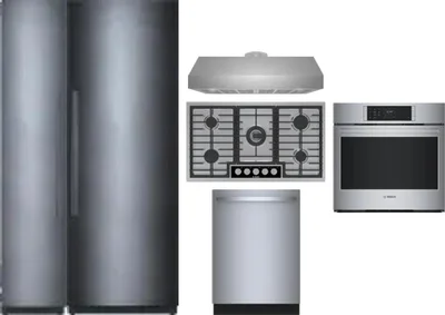 6 Piece Package Includes Refrigerator, Freezer, Cooktop, Wall Oven, Hood And Dishwasher