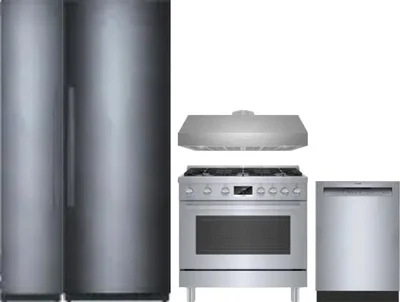 5 Piece Package Includes Refrigerator, Freezer, Range, Hood And Dishwasher