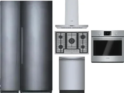 6 Piece Package Includes Refrigerator, Freezer, Cooktop, Wall Oven, Hood And Dishwasher