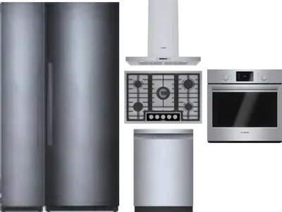 6 Piece Package Includes Refrigerator, Freezer, Cooktop, Wall Oven, Hood And Dishwasher