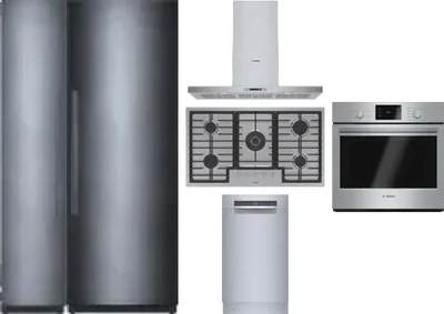 6 Piece Package Includes Refrigerator, Freezer, Cooktop, Wall Oven, Hood And Dishwasher