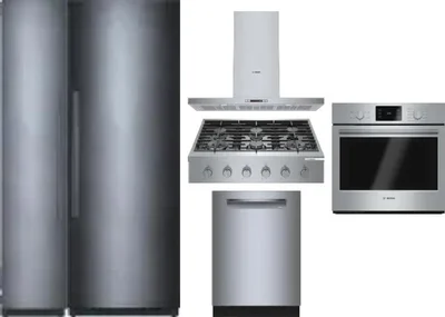 6 Piece Package Includes Refrigerator, Freezer, Cooktop, Wall Oven, Hood And Dishwasher