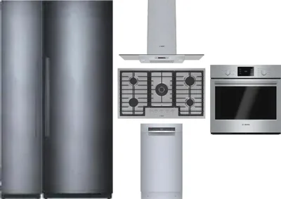 6 Piece Package Includes Refrigerator, Freezer, Cooktop, Wall Oven, Hood And Dishwasher