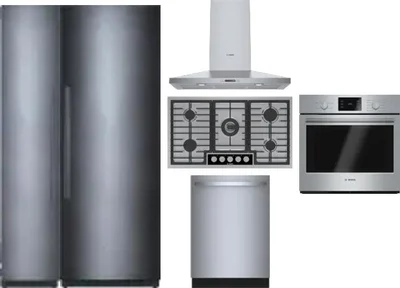 6 Piece Package Includes Refrigerator, Freezer, Cooktop, Wall Oven, Hood And Dishwasher
