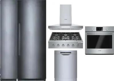 6 Piece Package Includes Refrigerator, Freezer, Cooktop, Wall Oven, Hood And Dishwasher
