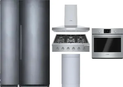 6 Piece Package Includes Refrigerator, Freezer, Cooktop, Wall Oven, Hood And Dishwasher