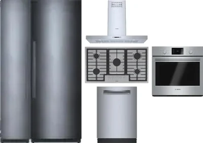 6 Piece Package Includes Refrigerator, Freezer, Cooktop, Wall Oven, Hood And Dishwasher