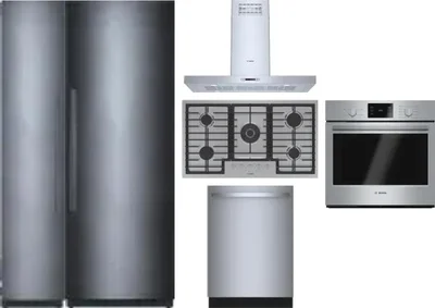 6 Piece Package Includes Refrigerator, Freezer, Cooktop, Wall Oven, Hood And Dishwasher