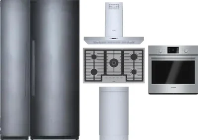 6 Piece Package Includes Refrigerator, Freezer, Cooktop, Wall Oven, Hood And Dishwasher
