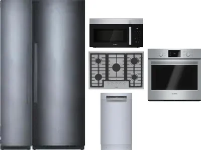 6 Piece Package Includes Refrigerator, Freezer, Cooktop, Wall Oven, Microwave And Dishwasher