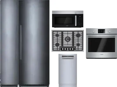 6 Piece Package Includes Refrigerator, Freezer, Cooktop, Wall Oven, Microwave And Dishwasher