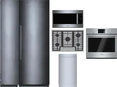 6 Piece Package Includes Refrigerator, Freezer, Cooktop, Wall Oven, Microwave And Dishwasher