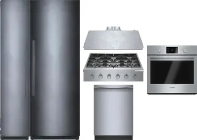 6 Piece Package Includes Refrigerator, Freezer, Cooktop, Wall Oven, Hood And Dishwasher