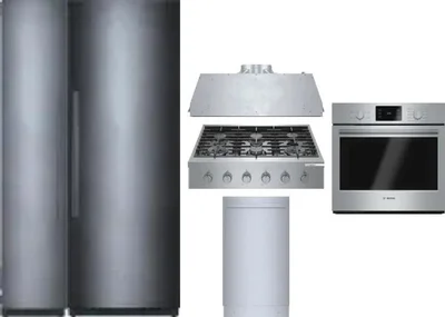 6 Piece Package Includes Refrigerator, Freezer, Cooktop, Wall Oven, Hood And Dishwasher
