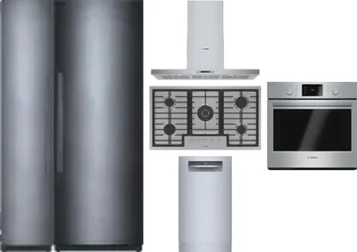 6 Piece Package Includes Refrigerator, Freezer, Cooktop, Wall Oven, Hood And Dishwasher