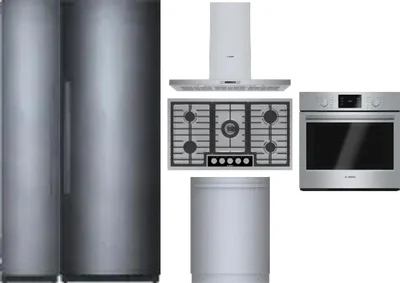 6 Piece Package Includes Refrigerator, Freezer, Cooktop, Wall Oven, Hood And Dishwasher
