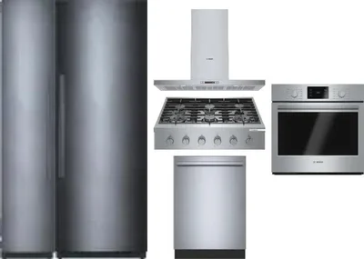 6 Piece Package Includes Refrigerator, Freezer, Cooktop, Wall Oven, Hood And Dishwasher
