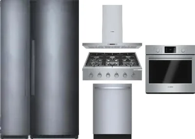 6 Piece Package Includes Refrigerator, Freezer, Cooktop, Wall Oven, Hood And Dishwasher