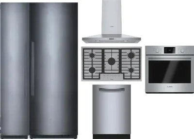 6 Piece Package Includes Refrigerator, Freezer, Cooktop, Wall Oven, Hood And Dishwasher