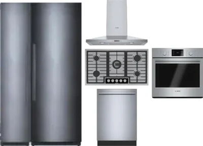 6 Piece Package Includes Refrigerator, Freezer, Cooktop, Wall Oven, Hood And Dishwasher