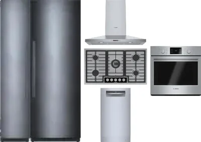 6 Piece Package Includes Refrigerator, Freezer, Cooktop, Wall Oven, Hood And Dishwasher