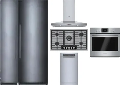 6 Piece Package Includes Refrigerator, Freezer, Cooktop, Wall Oven, Hood And Dishwasher