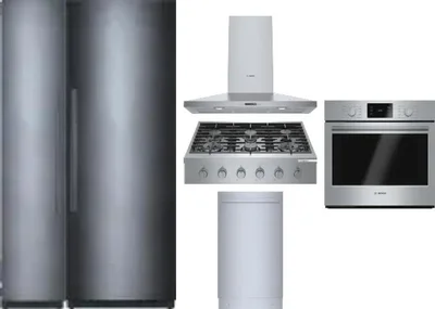 6 Piece Package Includes Refrigerator, Freezer, Cooktop, Wall Oven, Hood And Dishwasher