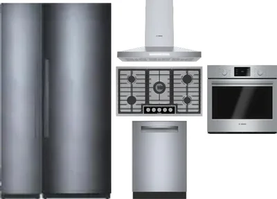 6 Piece Package Includes Refrigerator, Freezer, Cooktop, Wall Oven, Hood And Dishwasher