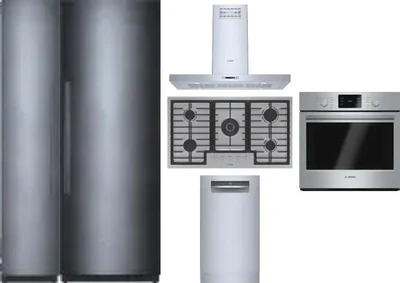 6 Piece Package Includes Refrigerator, Freezer, Cooktop, Wall Oven, Hood And Dishwasher