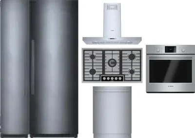 6 Piece Package Includes Refrigerator, Freezer, Cooktop, Wall Oven, Hood And Dishwasher