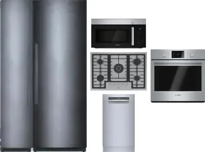 6 Piece Package Includes Refrigerator, Freezer, Cooktop, Wall Oven, Microwave And Dishwasher